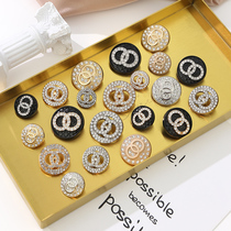 Xiaoxiang style diamond surface metal buttons fashion international style ladies suits womens tops cardigan sweaters coat buttons