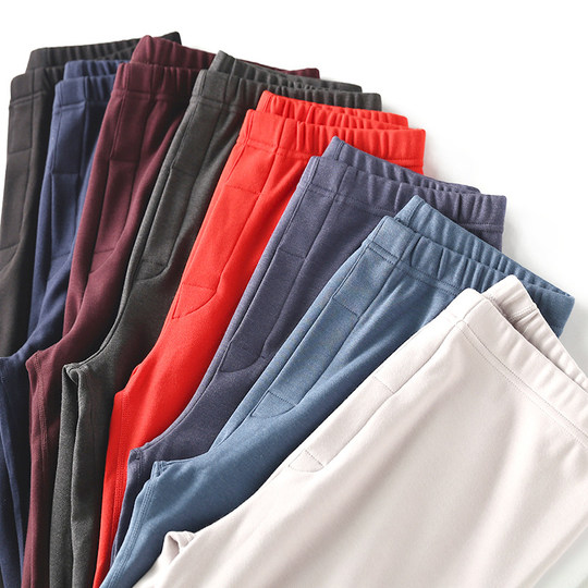 320g德绒无痕保暖裤男士加绒秋裤冬季修身加厚棉毛裤子单件