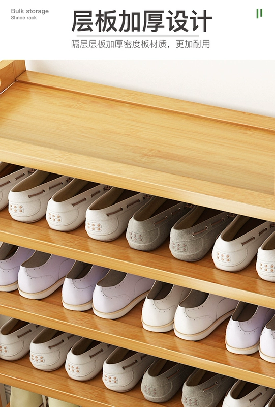 mẫu kệ giày dép bằng gỗ Giá để giày cửa đơn giản trong nhà hộ gia đình hộ gia đình 2023 bùng nổ mới lưu trữ tre nhỏ hẹp tủ giày bằng gỗ nhiều lớp lưu trữ kệ đê giày ke giay dep