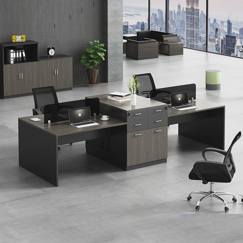 Staff Desk staff Computer table and chairs Combined minimalist modern office furniture 2 6 4 4 People screen working position