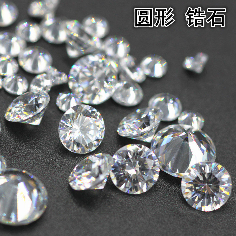 Aaa Loose Diamond 0.8-15mm White Pointed Bottom Zircon Loose Stone Transparent Round Artificial Gemstone Jewelry Watch Diamond
