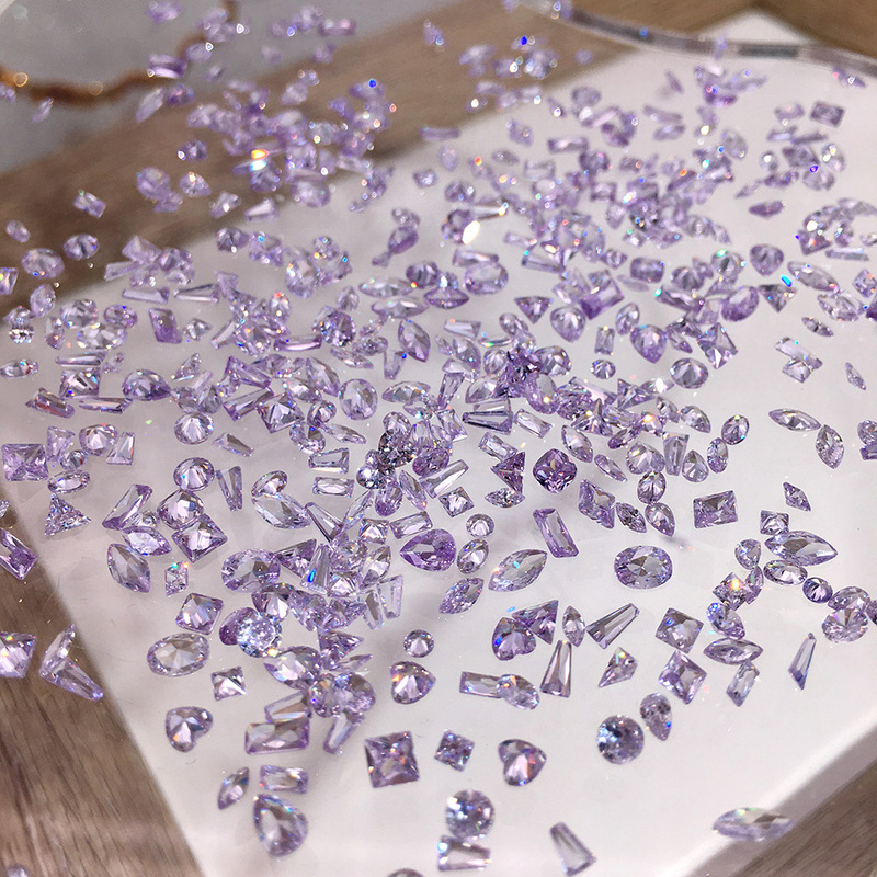 Dana Ice Crystal Purple to Blue Small Size Flashing 5A Artificial Zircon Mini Pointed Bottom Irregular Mixed Nail Art Rhinestones Dana Ice Crystal Purple to Blue Small Size Flashing 5A Artificial Zircon Mini Pointed Bottom Irregular Mixed Nail Art Rhinestones