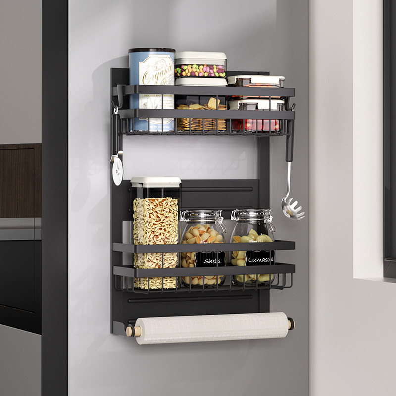 Beauty High Treasure Fridge Shelf Side Containing Magnetic Wall-mounted Side Multilayer Seasoning Wall-mounted Multifunction Shelf