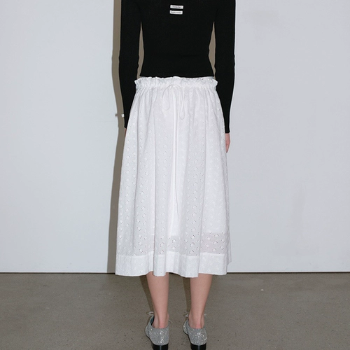 Low Classic Box Юбка 2024 Весна и летняя Новая корейская версия запятой в середине длины юбки