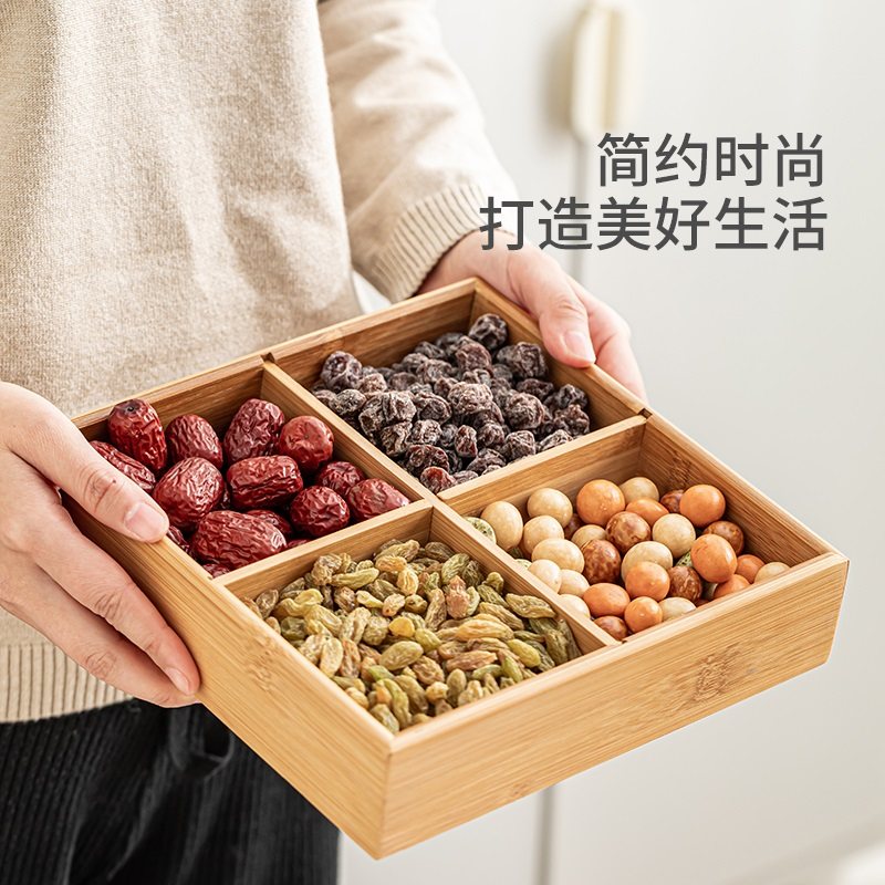 Fire Pit Ice Tea Brewing Set, Internet-Famous Style, Full Set with Tray, Snacks, Fruit Plate, Bamboo Nine-Compartment Dried Fruit Box