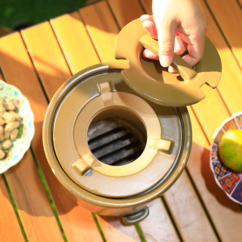 Handmade Authentic Fuqiang Charcoal Stove for Boiling Water and Cooking Porridge, Strong Firepower, Suitable for Brewing Tea and Making Soup, Charcoal Stove with Iron Kettle