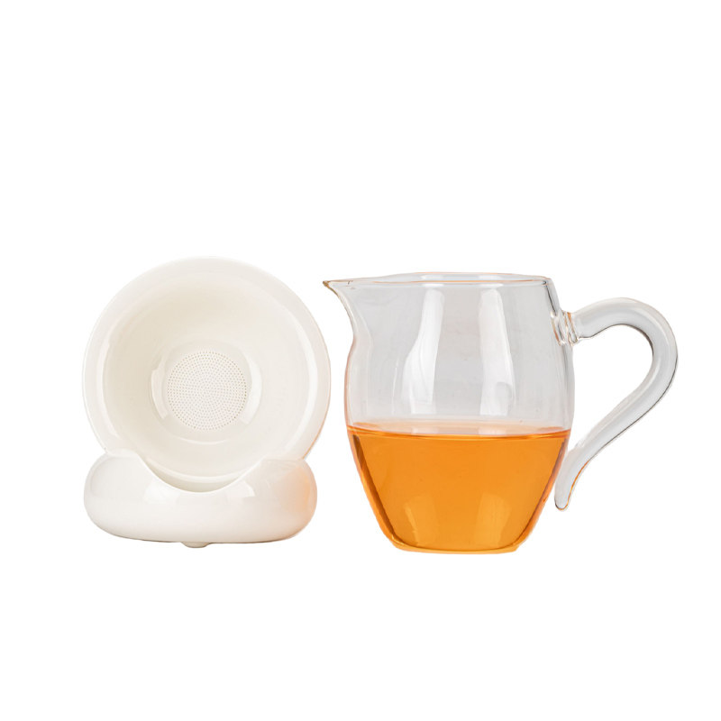 Thickened Heat-Resistant Glass Fair Cup, Transparent Tea Brewing Filter, Kung Fu Tea Set Accessories, Tea Divider, Tea Strainer Set