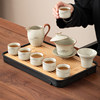 Wushan Ru Kiln Kung Fu Tea Set for Home Use 2025 New Model Office Tea Brewing Set with Gaiwan Teapot and Tea Cups