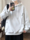 Autumn and winter gray hooded sweatshirt for men, junior high school and high school students, velvet thickened bottoming shirt, handsome top for teenagers