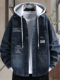 Denim jacket for men and teenagers in autumn new work style handsome loose jacket boys removable hooded coat