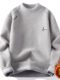 Half turtleneck all-in-one velvet sweatshirt for boys and girls 2025 winter warm base layer thick embroidered inner layer