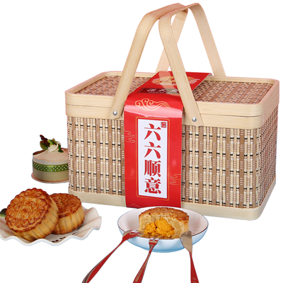 诺天府月饼竹篮礼盒团购批发专用