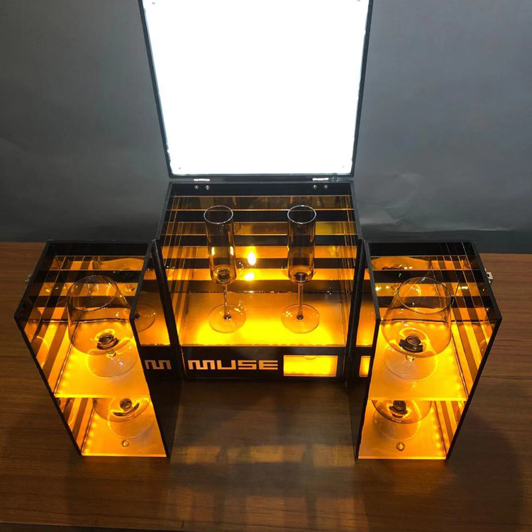 Bar nightclub LED light-emitting props utensils wine seat cup box VIP box out of the wine box produced high-end customization