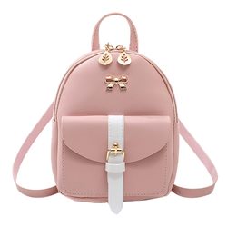 .ful Bagpack Small School Bags for Girls Bow-knot Leaf Hollo