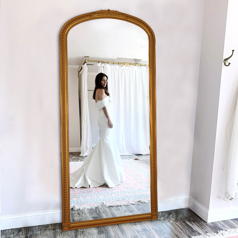 Genguan Landing Method Wedding Dress Wedding Dress Wedding Dress Shop Full Body Wall-mounted Wall-mounted Wall Home European Style Retro Ultra White Full Body Mirror