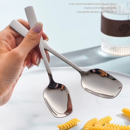 Пищевая класс 316 из нержавеющей стали ложки домашней магазин Shoppy Spoon 18/10 Детская рисовая ложка клык фангбан