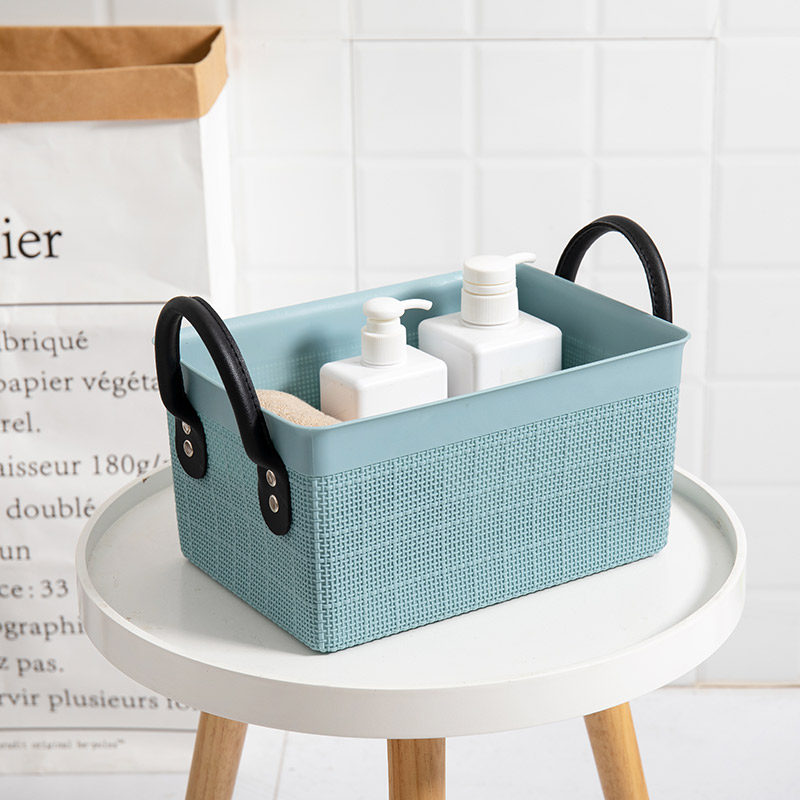 Cloth Squared Hand Basket Comfort Handle Frosted Texture Multipurpose Home Finishing Containing Basket Flexible Material