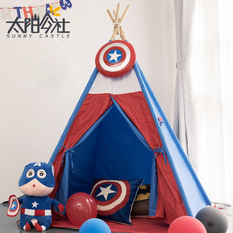 Children's tent Indoor boy game house Split bed can sleep baby Indian solid wood toys gift small house