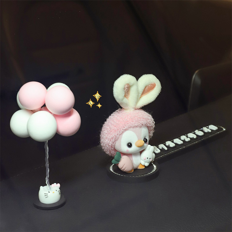 Car temporary number plates Lovely creative flocking penguin paparazzi Silicone Vehicular Parking caravan Accessories Girls