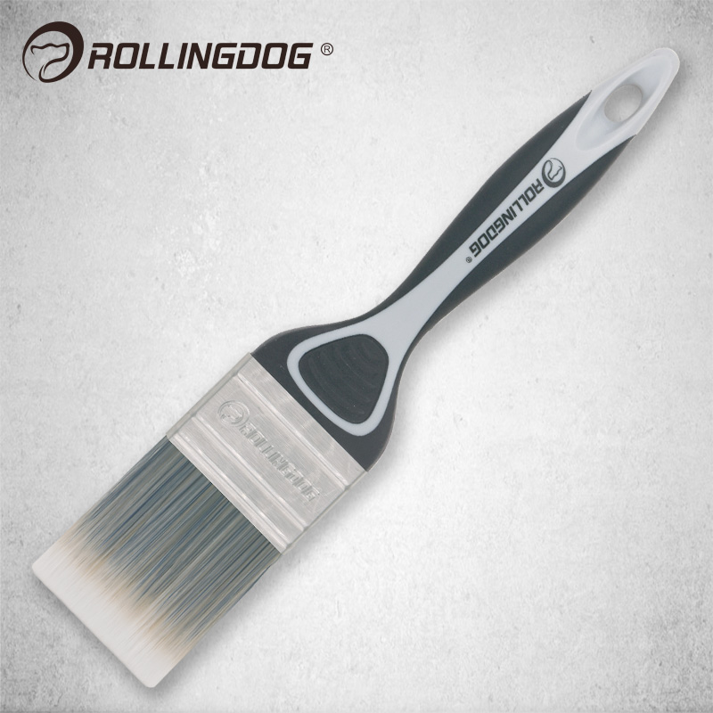 rollingdog rolling dog chemical fiber grinding tip silk short handle flat angle brushed water-based paint brushed wall brush
