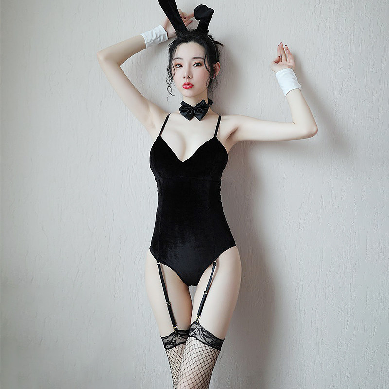 Sexy bunny costume dance tight open jumpsuit cute two-dimensional bunny girl performance dress up bunny girl suit