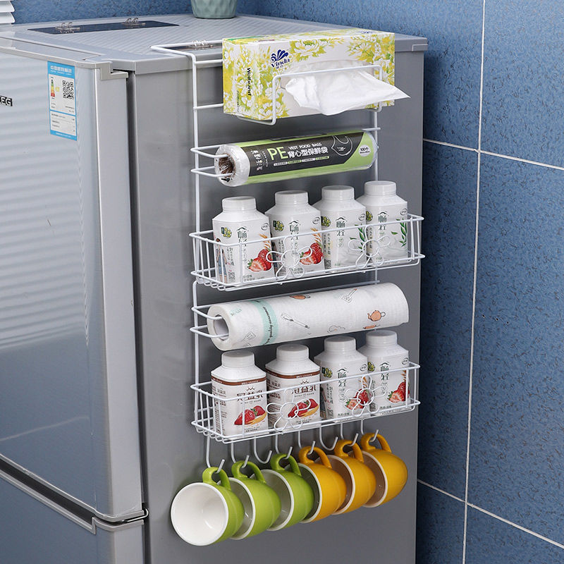 Fridge Shelve Freezer Side Wall Hanger New Home Kitchen Items Preservation Film Rack Fridge Side Containing shelf
