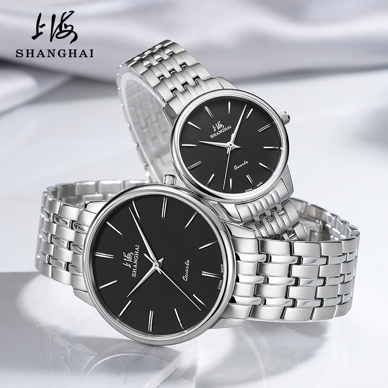 Shanghai brand watch male and female quartz watch drilling trend fashion and leisure and domestic couple on the table 2003