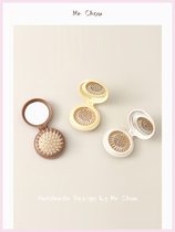 Cute and super cute baby folding air cushion comb mirror girls portable mini comb princess cartoon bear makeup mirror