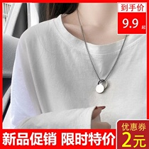 Wang Yibo with the same ring necklace 2021 new female ins cold wind hip hop couple sweater chain accessories