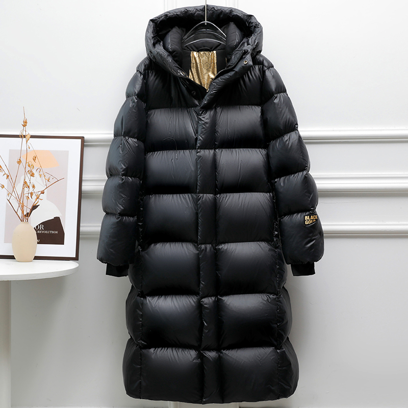 2026 New Winter Long down Jacket for Women, Thickened Hooded Warm White Goose down Couple's Over-The-Knee Puffer Coat