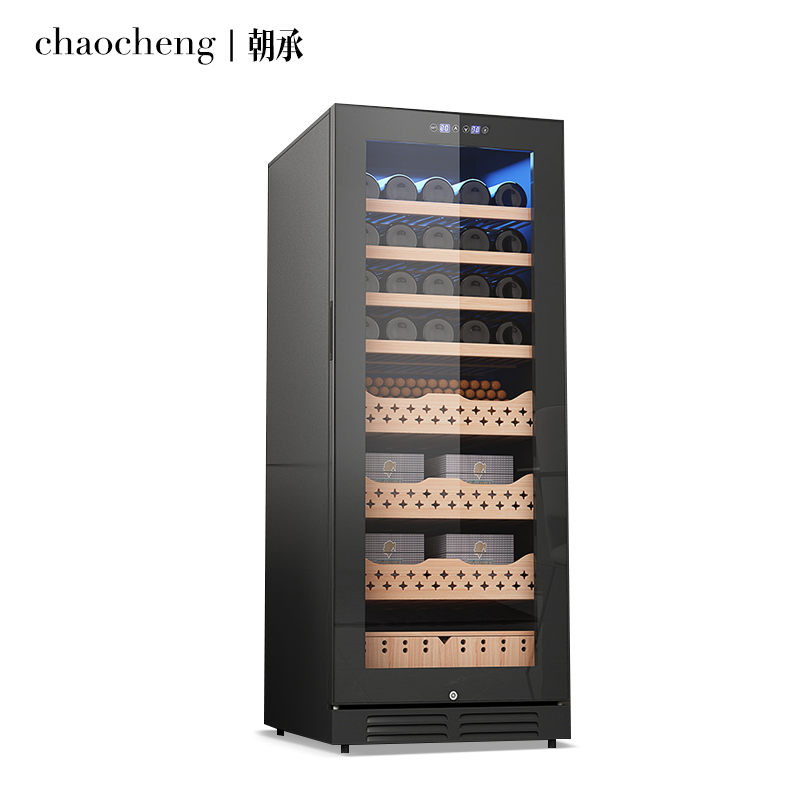 Chaocheng XR-170LA compressor constant temperature and humidity cigar cabinet constant temperature and humidity cedar wood red wine cigar cabinet