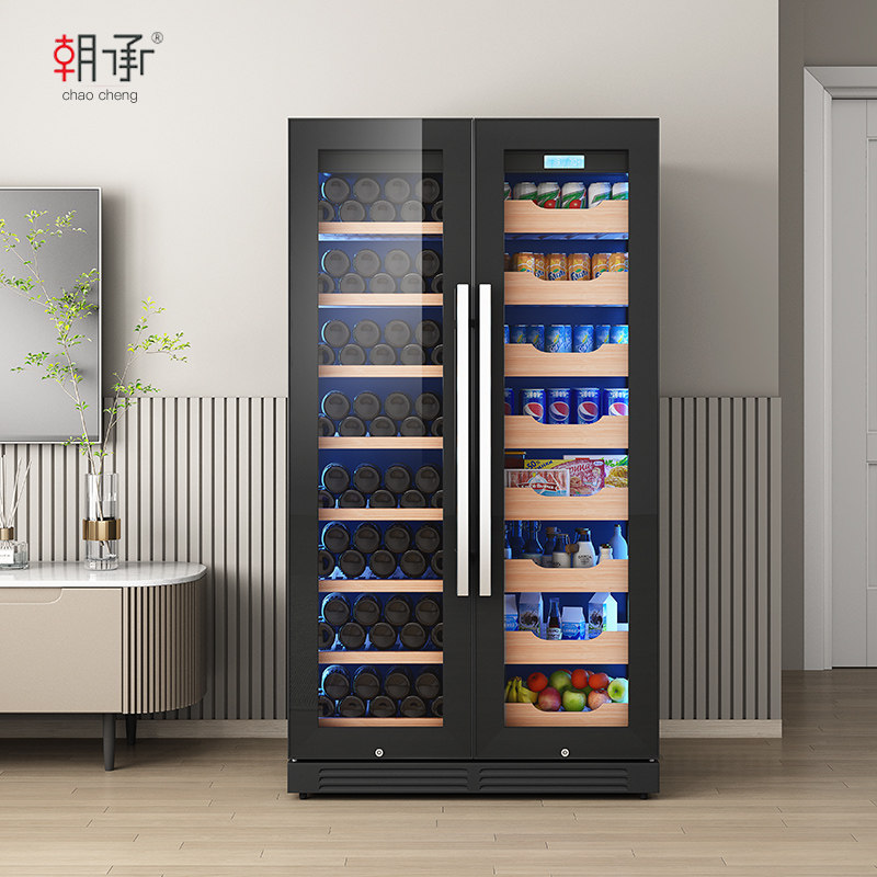 Chaocheng double-door constant temperature moisturizing red wine cabinet home large-capacity display refrigerated wine cellar ice bar integrated into the wine cabinet