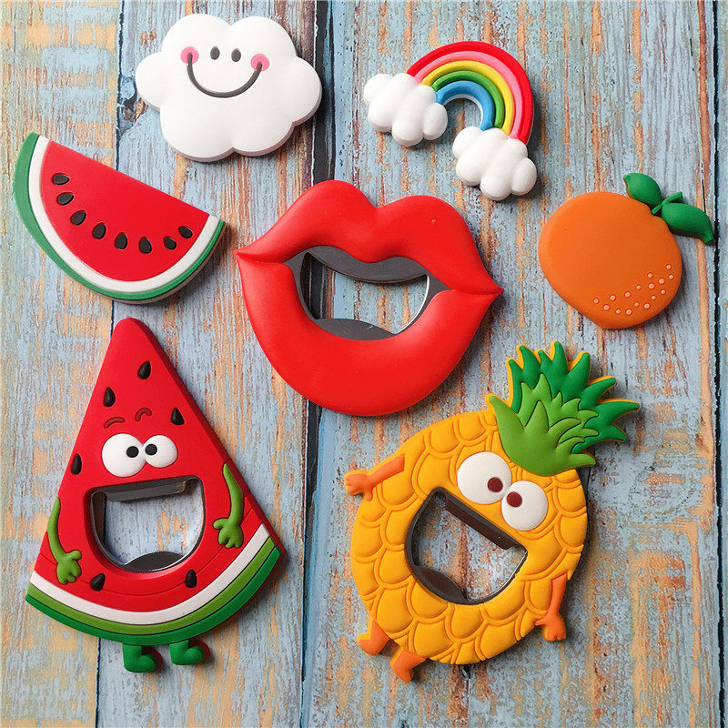 Corkscrew Refrigerator Magnetic Sticker Soft Glue Fruit Watermelon Cloud Rainbow Cartoon Home Decoration Magnet Magnetic Sticker
