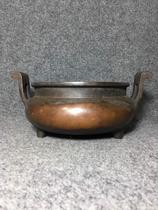 Overtime Hall Long Bronzer Pure Copper incense stove Old copper stove bag Old Bauer Genuine Antique Pendulum Genuine and Antique Play Clear