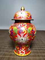 Timeout Hall Antique Ancient Play Old Goods Collection Pint Collection Pure Bronze Jingtai Blue Pinch enamel General pot Merchants