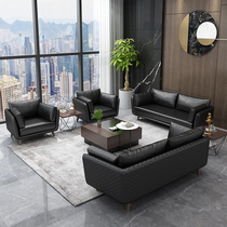 Nordic Modern Minimalist Business Guests Reception Talks Company Business Office Sofa Tea Table Combo Real Leather Sofas