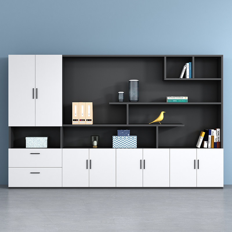 Office furniture boss office background wooden cabinet type information file cabinet can be locked