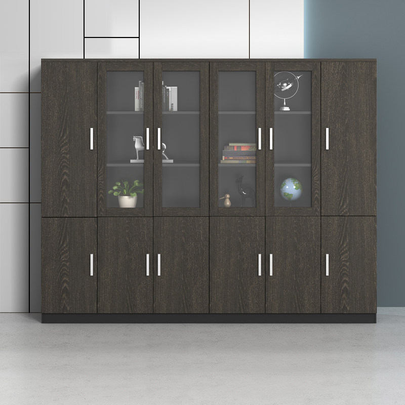 Office furniture large file cabinet filing cabinet wooden office cabinet with glass bookcase storage information cabinet file cabinet