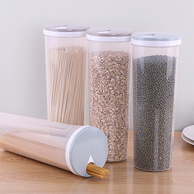 Round Noodle Storage Box Kitchen Noodle Box Plastic Grain Storage Tins Food Fresh Sealed Cans