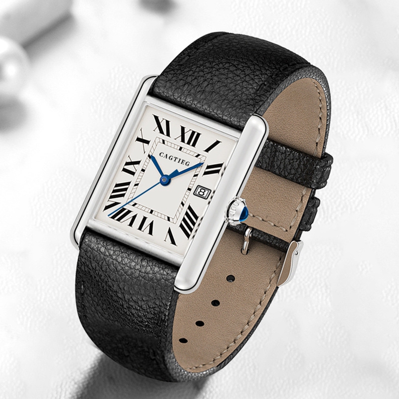Tank Watch for Women, Genuine New Model, Leather Strap, Calendar, Waterproof, Fashionable Small Square Quartz Watch Tank Watch for Women, Genuine New Model, Leather Strap, Calendar, Waterproof, Fashionable Small Square Quartz Watch
