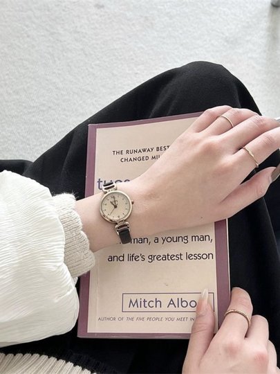 复古考试专用手表女款初高中学生高考考场小巧精致女士皮带石英表