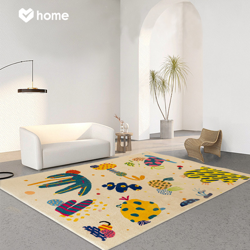 (Blanket more) Children's artist hand-painted rug bedroom room reading area cute bedside cushion thickened plush