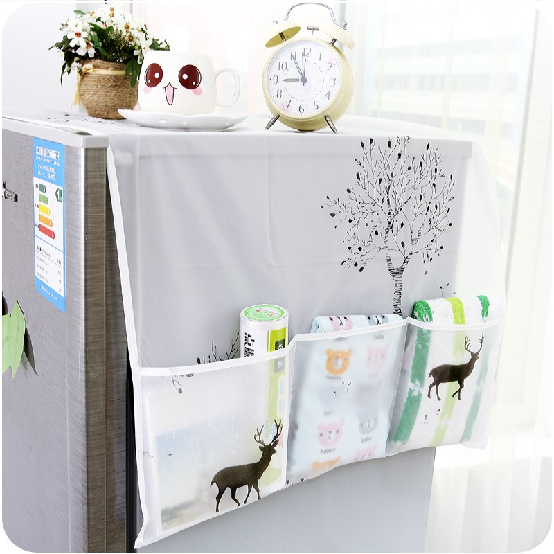 Sanhe refrigerator dust cover waterproof refrigerator cover towel storage bag single double door refrigerator hanging bag family T