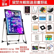 LED fluorescent board hanging billboard vertical electronic stall light sign display small blackboard night market handwritten outdoor