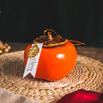 Persimmon candy box advanced creative new Chinese minority 2021 ceramic candy jar wedding supplies wedding