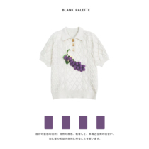 Blank palette) A string of grape-knit weaters with female summer short sleeve female design with a small crowd of blouses blouses
