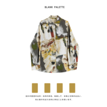 Blank palette) ancient with oil painting master long sleeve shirt female design feeling small crowdart style Dont make blouses