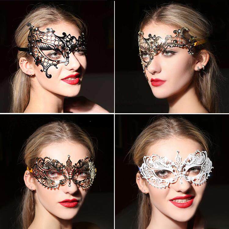Venice Upscale Iron Art Metal Inlaid Drilling Mask Makeup Prom Cos Dress Princess Annual Meeting Half Face Mask