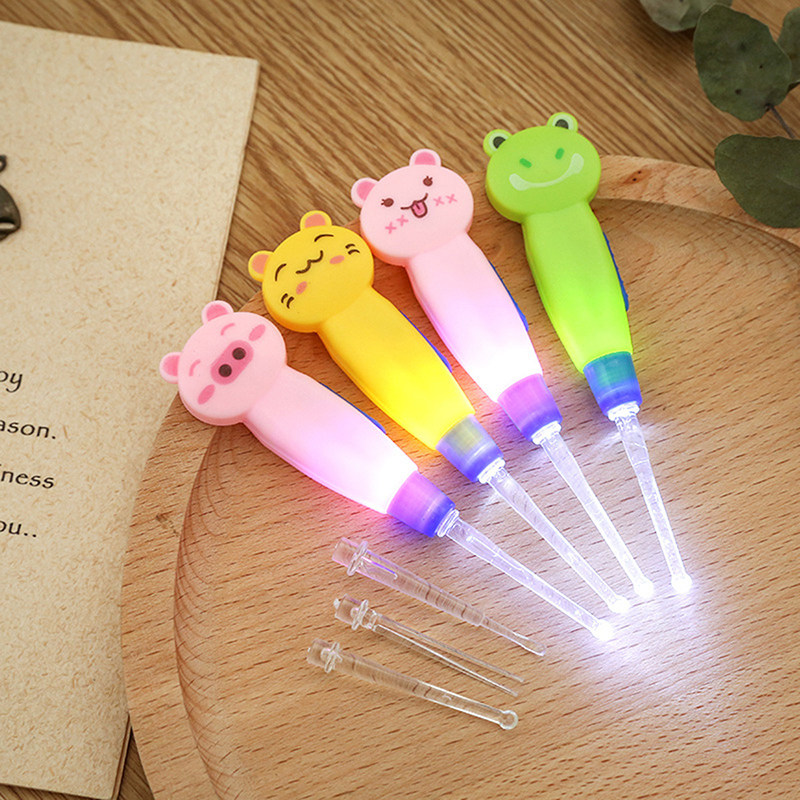 Children's ear scoop ear picking tool Infant Ear ear artifact baby with lamp glowing ear spoon buckle earwax tweezers