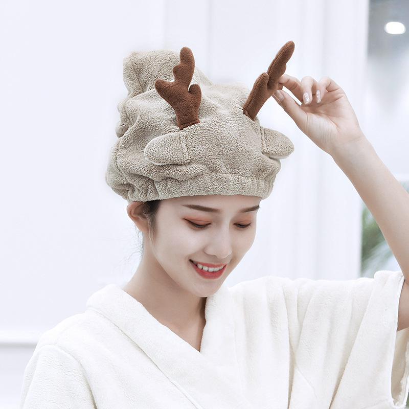 Dry Hair Cap Woman Suction Speed Dry Bath Cap Bag Headscarf Dry Hair Hat Woman Cute Child Super Thickening Wash Hair Dry Hair Cap
